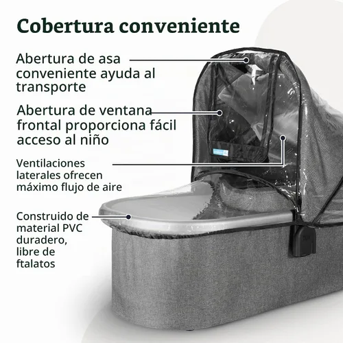 Vista 3 de UPPAbaby Protector de lluvia para moisés, transparente