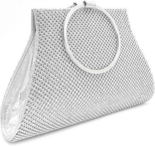 Vista 7 de Carteras Clutch de Cristal para Novia y Dama de Honor, Elegante Bolso de Muñeca de Noche para Mujeres Crystal, Bride and Bridesmaid, Elegant