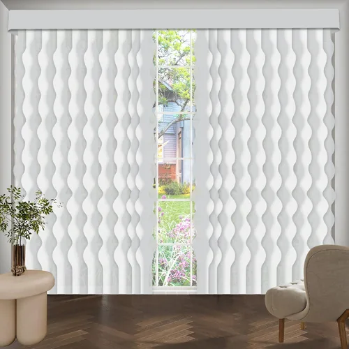 Vista 25 de Persianas verticales opacas sin cordón, persianas de tela con listones de 3.5 pulgadas, persianas verticales con protección UV, tamaño súper grande