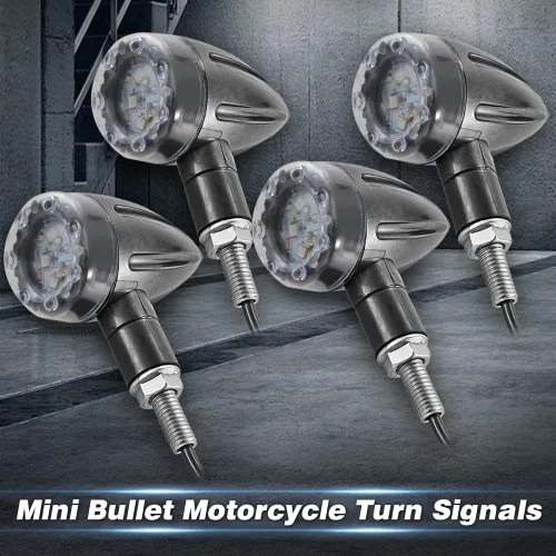 Vista 5 de 4 luces direccionales universales para motocicleta, mini bala LED, intermitentes, luces de freno, luces traseras traseras y luces de funcionamiento