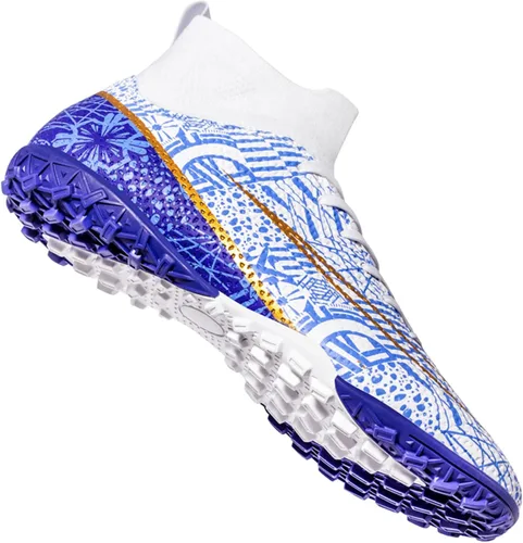 Vista 2 de Biayvisas Tacos de fútbol para hombre y mujer, zapatos de fútbol para interiores, botas de fútbol AG FG TF para jóvenes
