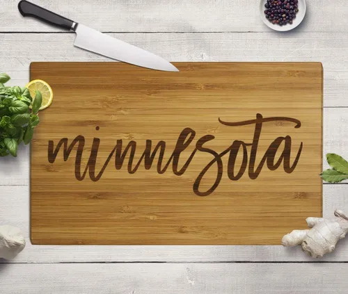 Vista 4 de Andaz Press US State Calligraphy - Tabla de cortar grande, 1