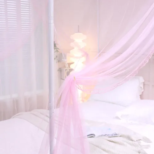 Vista 3 de naturetalk Dosel para Cama, Red de Cortina de Cama de Princesa para Niñas y Adultos, Red de Cúpula de Encaje Rectangular de Tres Puertas