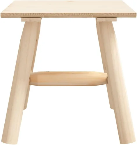 Vista 5 de Mesa auxiliar duradera de madera de abeto maciza para muebles de patio, acento natural sin tratar al aire libre para balcón y porche, soporte
