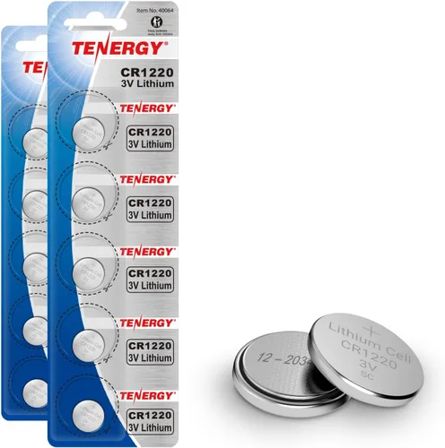 Vista 10 de Tenergy Batería de botón de litio CR1220 de 3 V, para llaves, relojes, accesorios, 5