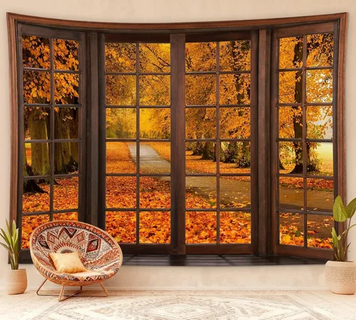 Vista 25 de LB Tapiz espeluznante de cementerio de Halloween, lápida aterradora con árboles muertos, tapiz de bosque para colgar en la pared, tapiz de fondo