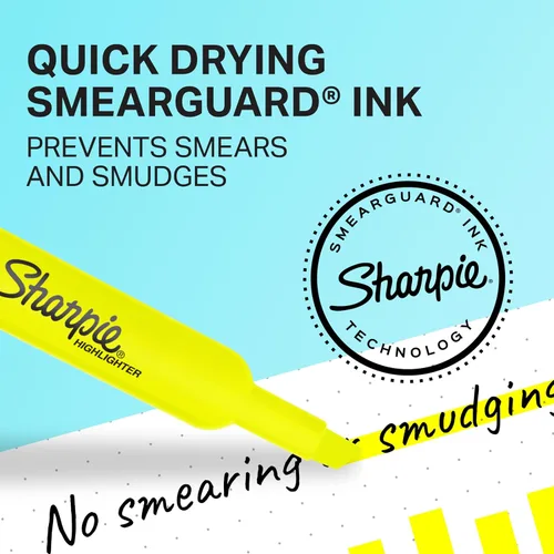 Vista 2 de Sharpie 25162PP Accent - Resaltador estilo tanque, amarillo fluorescente, paquete de 2