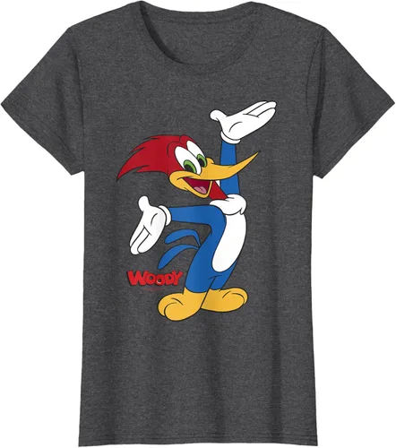 Vista 4 de Woody Woodpecker Camiseta con logotipo de cuerpo completo Negro