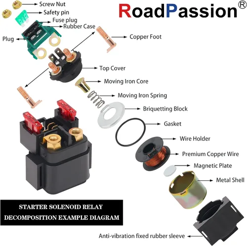 Vista 4 de Road Passion Relé solenoide de arranque para YAMAHA MM600 MOUNTAIN MAX 600 2001 2002 MM700 MOUNTAIN MAX 700 2001-2003
