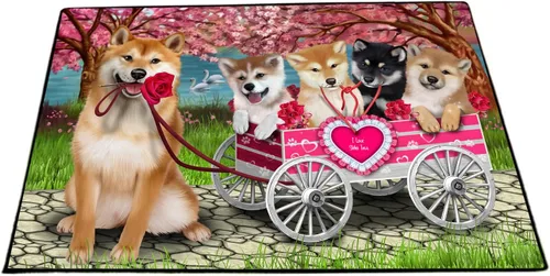 Vista 19 de Tapete antideslizante para puerta de mascotas, para interiores y exteriores del 4 de julio, para perros Shiba Inu, tapete lavable con retratos