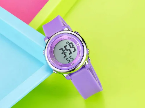 Vista 2 de Relojes digitales para mujer, pantalla LED, correa de silicona, reloj militar, multifunción, impermeable, alarma, cronómetro, retroiluminación LED