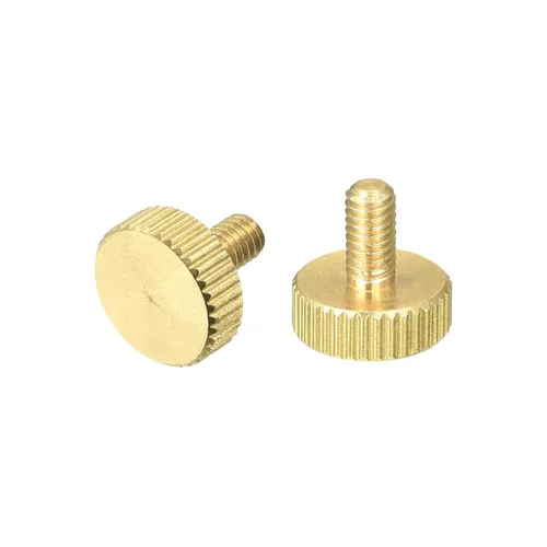 Vista 24 de uxcell Tornillos moleteados para pulgar, pernos planos de latón M3x4mm, sujetadores para PC, electrónicos, mecánicos, 2