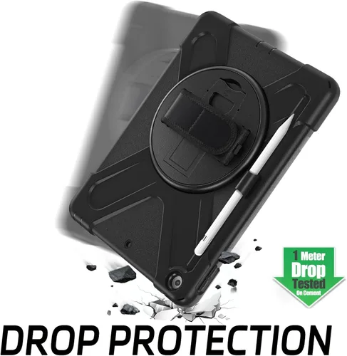 Vista 6 de ZenRich Funda a prueba de golpes para iPad de 9ª/8ª/7ª generación de 10.2 pulgadas 2021/2020/2019, Funda resistente de servicio pesado con soporte