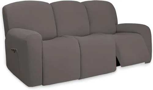 Vista 80 de PureFit Funda súper elástica para sofá reclinable con bolsillo, funda de sofá suave y antideslizante de elastano, lavable, protector de muebles
