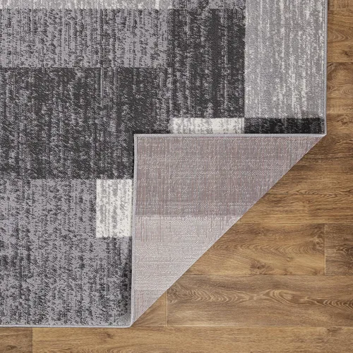 Vista 6 de Rugshop Geometric Boxes Oslo - Alfombra moderna para sala de estar, color gris, 2 x 7 pies