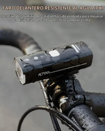 Vista 7 de RAVEMEN Luz de bicicleta LED K700 bajo luz de bicicleta montada con apagado