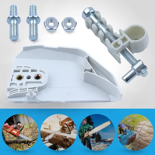 Vista 3 de Adefol - Kit de cubierta de embrague para motosierras Stihl 017 MS170 018 MS180 025 MS250 Chain Sprocket Side Cover Bar Studs Nuts Tensioner Kit