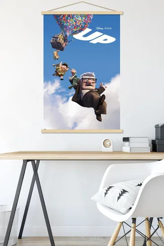 Vista 5 de Trends International Disney Pixar Up - Póster de pared de una hoja, 22.37 x 34.00 pulgadas, paquete de impresión premium y colgador de madera de haya