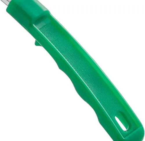 Vista 5 de Soro Essentials - Porcionadores perforados de acero inoxidable de 4 onzas con mango de plástico verde- Cucharas de servicio para control