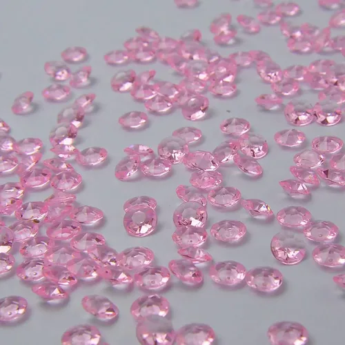 Vista 6 de ZKC 10mm 1000 piezas de cuentas de relleno de jarrón de diamante de acrílico de 10 mm para centro de mesa de boda, decoración de confeti de mesa