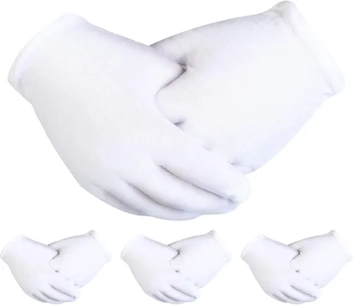Vista 7 de SATINIOR 8 pares de guantes de disfraz blancos para niños, guantes de vestir formales, guantes de uniforme para niños y niñas, espectáculo de arte