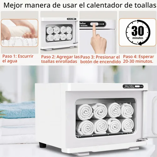 Vista 10 de Salon Señor - Calentador de toallas pequeño, calentador de toallas Blanco