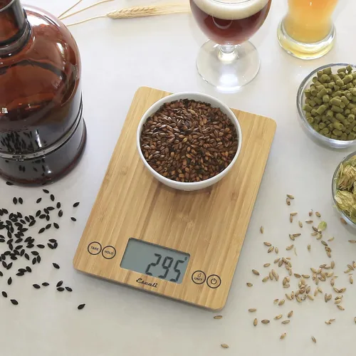 Vista 7 de Escali Arti balanza digital hasta 15 libras/7 kilogramos, Bambú natural