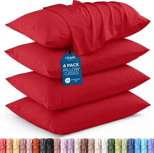 Vista 45 de Utopia Bedding - Juego de 2 fundas de almohada tamaño estándar, con cierre de sobre, tela de microfibra cepillada suave, resistentes al encogimiento