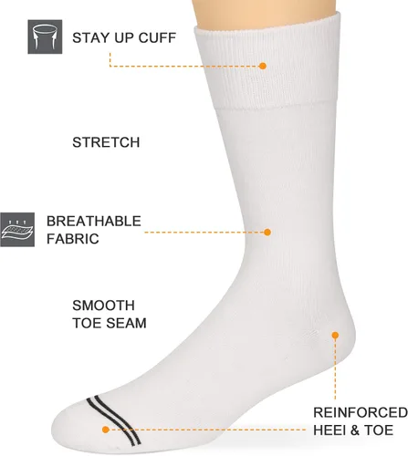 Vista 38 de KM Legend mens Dress Socks Classic Fine Lightweight for Formal and Casual Wear (5 Pair Pack)