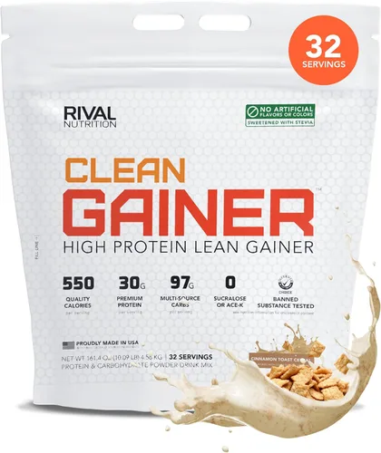 Vista 18 de Rival Nutrition Clean Gainer Proteína en Polvo – 5LB Chocolate Fudge – Alta Proteína para Masa Magra y Ganancia de Peso 580 Calorías, 30g
