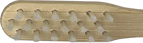 Vista 2 de OraWellness Cepillo de dientes de bambú, cepillo ecológico sostenible con 3 filas, cepillo de dientes de madera biodegradable para una boca