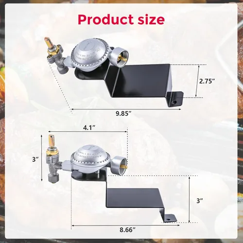 Vista 2 de Uniflasy 80476 Regulador de válvula de parrilla de gas para parrillas de gas Weber Q2000, Q2200 y Q200 Q220 Series 396001 396002 566001 566002