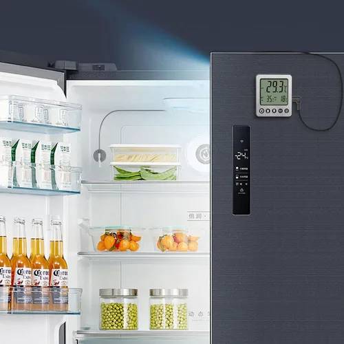 Vista 6 de 2 piezas Termómetro de Refrigerador Alarma de Congelador Termómetro Digital de Congelador Termómetro de Refrigerador con Sensor Extra Alarma de Negro