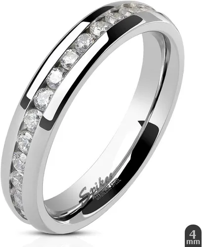 Vista 4 de His and Hers conjunto de anillos de boda de acero inoxidable y anillo de bodas infinito