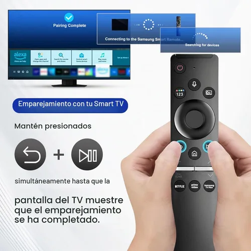 Vista 6 de Control remoto por voz para Samsung Smart TV, control remoto universal, compatible con todos para Samsung TV, LED, QLED, UHD, SUHD, HDR, marco LCD