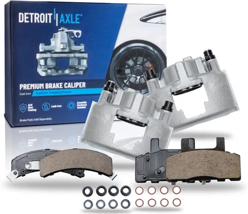 Vista 22 de Detroit Axle - Juego de pastillas de freno para pinza de freno delantera izquierda de repuesto para Express Savana 1500 2500 Tahoe Astro Yukon