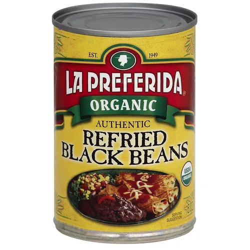 Vista 3 de La Preferida Frijoles Refritos Negro Orgánico, 15 oz (Paquete de 3)