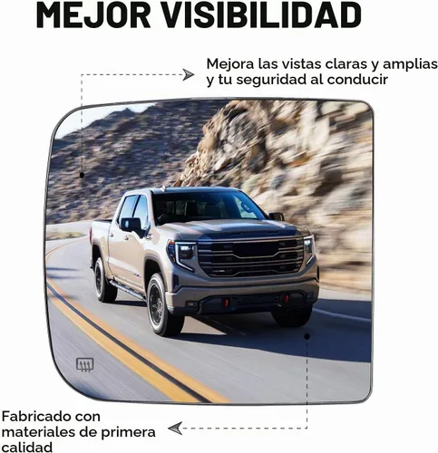 Vista 3 de Espejo de remolque superior derecho del pasajero con calefacción para Dodge Ram 1500 2009-2019, para Dodge Ram 1500 Classic 2019-2020, para Dodge