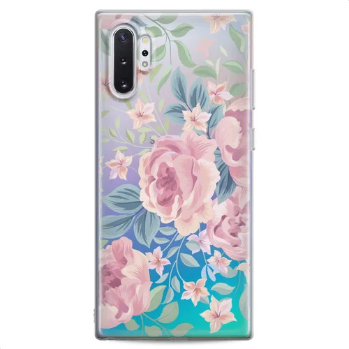 Vista 6 de Funda compatible con Samsung A91 A54 A52 A51 A50 A20 A11 A12 A13 A14 A03s A02s Floral Green Roses Vintage Slim Fit Flowers Cute Blue Print Pink
