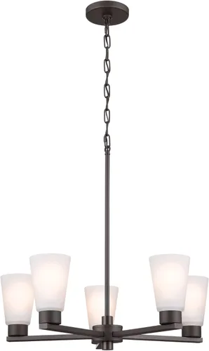 Vista 13 de Kichler Stamos - Candelabro de 3 luces, lámpara de techo moderna para sala de estar, comedor, dormitorio o vestíbulo, en bronce envejecido®