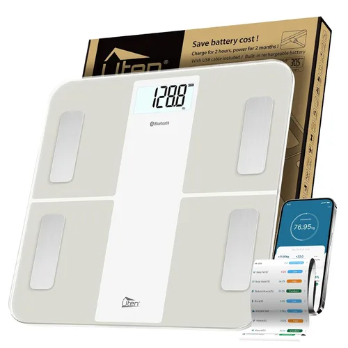 Vista 9 de Uten Smart Scale for Body Weight, Digital Bathroom Weighing Wireless Scales with Body Fat and Water Weight for People, Bluetooth BMI Electronic Body