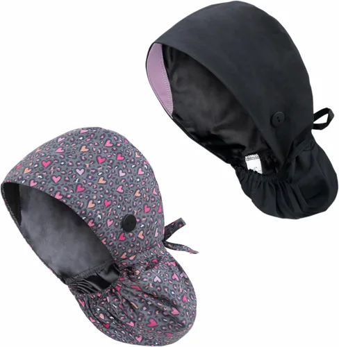 Vista 15 de Gorra médica con forro de satén con bolsillo para cola de caballo, gorro de enfermera médica de algodón con banda elástica para el sudor