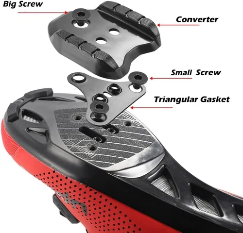 Vista 2 de Thinvik Adaptadores estabilizadores de tacos para SPD, zapatos de ciclismo de bicicleta de carretera para zapatos SPD, tres agujeros se convierten