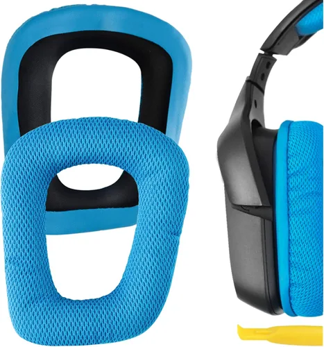 Vista 8 de Geekria Comfort Almohadillas de repuesto para auriculares Logitech G35, G430, G432, G332, G930, F450, piezas de reparación con guía de video