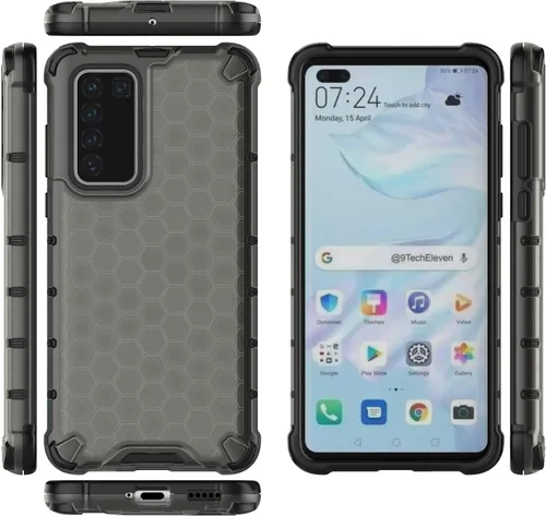 Vista 70 de Pzwoxukhov Funda compatible con Huawei Nova 3i, compatible con Huawei P Smart+ 2018 Honeycomb Anti-Drop Shock-Absorbing Case Negro