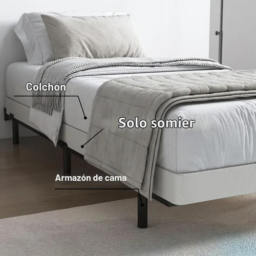 Vista 6 de Vehowy - Somier de perfil bajo de tamaño individual, somier de 7,6 cm (3,0 pulgadas) para cama individual, base de colchón resistente, base de cama