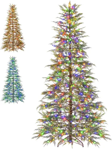 Vista 19 de HAPPYGRILL Árbol de Navidad artificial preiluminado de 4 pies con 296