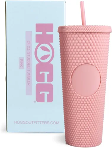 Vista 11 de Hogg Vaso Tachonado de 12 onzas con Tapa y Pajita - Negro, Vaso Reutilizable para Café Helado, Vaso Brillante para Mujeres, Taza de Diamantes