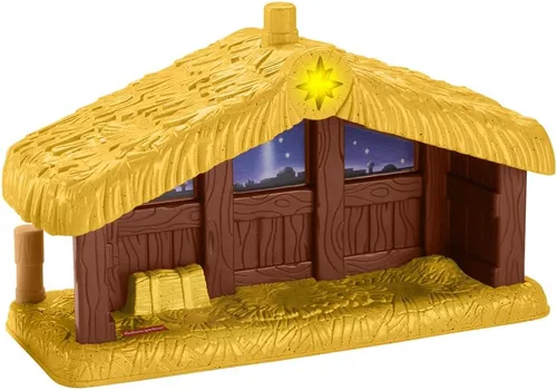 Vista 2 de Pieza de repuesto para el juego de pesebre Fisher-Price Little People – HMX70 ~ Manger/Stable ~ Reproduce música cuando se presiona y la estrella se