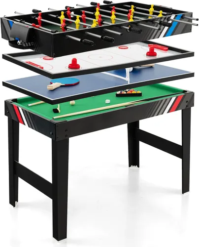Vista 10 de Giantex 10-in-1 Multi Game Table, Combo Game Table Set w/Hockey, Foosball Pool Ping-Pong Chess Cards Checkers Bowling, Shuffleboard, Backgammon